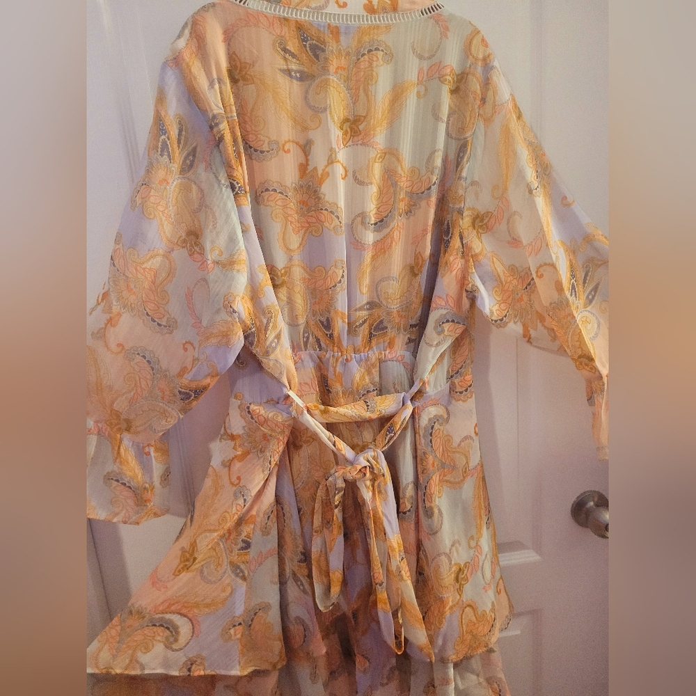 🥭🪻City Chic Pastel Floral Midi Dress - Picture 9 of 16